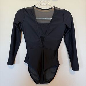 FIVE Dancewear Long Sleeve Black Leotard size PA adult 0-2